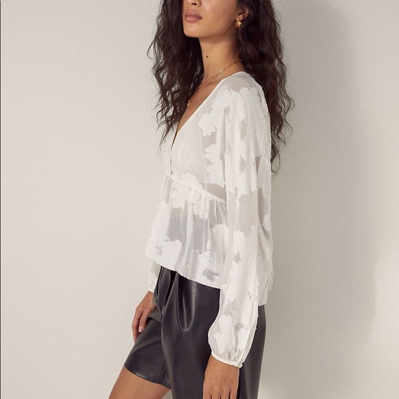 White Peplum Lace Blouse - Picture 2 of 7